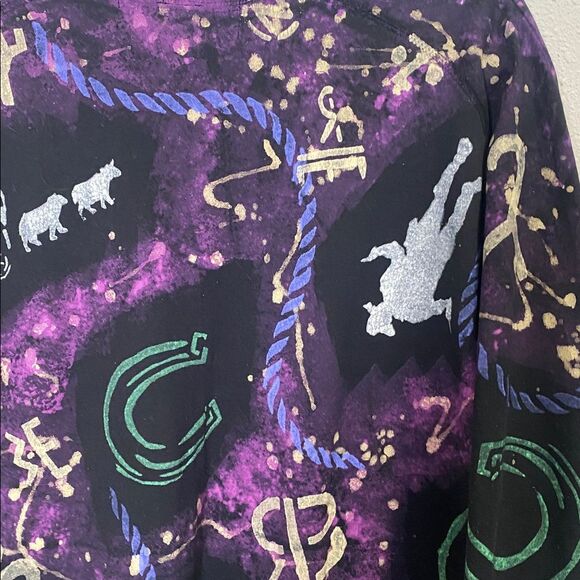Vintage Western Colorful Graphic Top Horse Cowboy Made In USA Men/Unisex Large - Picture 9 of 14